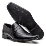 4606BGI-Mocassim Social Masculino em Couro Loafer Sofisticado Preto