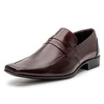 4606BGI-Mocassim Social Masculino em Couro Loafer Sofisticado Tabaco