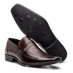 4606BGI-Mocassim Social Masculino em Couro Loafer Sofisticado Tabaco