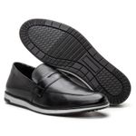 4703BGI-Sapato Social Loafer Masculino Casual em Couro nobre Preto