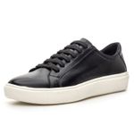 5001BGI–Tenis Masculino Casual Sofisticado em Couro Nobre Preto
