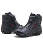 410AT-Bota para motociclista em couro legítimo AS-SPIRIT semi-impermeável respirável na cor preto