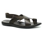 R21TCW-Sandalia Masculina de couro descanso,elegancia e conforto para seus pés Marrom (SALDO ESTOQUE)