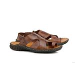 R50TCW-Sandalia Masculina couro descanso, elegancia conforto Marrom (SALDO ESTOQUE) 