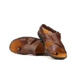 R50TCW-Sandalia Masculina couro descanso, elegancia conforto Marrom (SALDO ESTOQUE) 