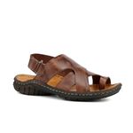R50TCW-Sandalia Masculina couro descanso, elegancia conforto Marrom (SALDO ESTOQUE) 