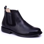129TW-Botina masculina em couro, forrada e espumada SALDO DE ESTOQUE)