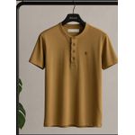 Camiseta Gola Henley Drazzo Bege Mercury 220991