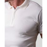 Camisa Gola Polo em Suedine Premium Oxing Off White 070625