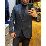 Blazer Teselli em Malha Tech Com Elastano Slim Marinho 9198