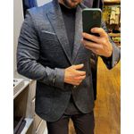 Blazer Teselli em Malha Tech Com Elastano Slim Marinho 9198