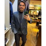 Blazer Teselli em Malha Tech Com Elastano Slim Marinho 9198