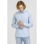 Camisa King e Joe M/L Listrada Casual Azul CS24252