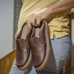 Mule Masculino Laroche Connect em Couro - Café