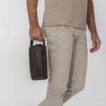 Necessaire Masculina em Couro Laroche - Marrom