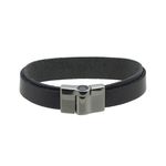 Pulseira Gratidão Laroche de Couro Masculina - Preto