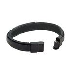 Pulseira de Couro bridão preto e cromado - Preto