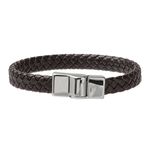 Pulseira Trançada Laroche Trançada de Couro Masculina - Café