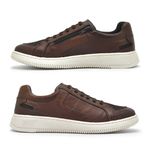 Sapatenis Casual Apolo em Couro Masculino - Marrom