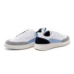Sapatenis Masculino Apolo Colors em Couro - Branco/Azul E L