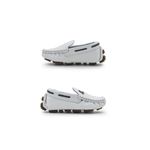 Mocassim Bali Babie de Couro - Branco/Marinho