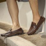 Mocassim Drive Laroche Bali em Couro - Café