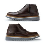 Sapato Casual Bolt Em Couro Legitimo - Café