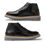 Sapato Casual Bolt Em Couro Legitimo - Preto