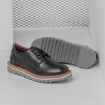 Sapato Casual Bolt Em Couro Legitimo - Preto