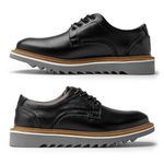 Sapato Casual Bolt Em Couro Legitimo - Preto