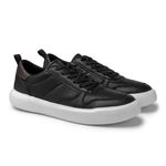 Sapatenis Casual Masculino em Couro Cell - Preto