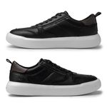 Sapatenis Casual Masculino em Couro Cell - Preto