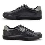 Sapatenis Masculino Connect em Couro - Preto