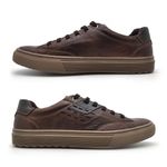 Sapatenis Masculino Connect em Couro - Brown