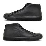 Sapatenis Casual Masculino Connect em Couro - Preto