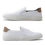 Slip On Masculino Connect em Couro - Branco Alvejado E L