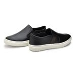 Slip On Masculino Connect em Couro - Preto