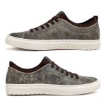 Sapatenis em Couro Casual Masculino Connect - Craquelado Cinza E L