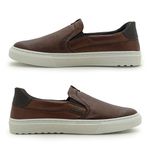 Slip On Iate Masculino Connect em Couro - Brown