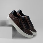 Sapatenis em Couro Casual Masculino Connect - Chocolate