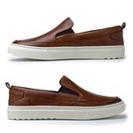 Slip On Masculino Connect em Couro - Brown