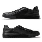 Sapatenis Casual Connect em Couro - Preto