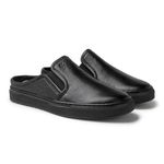 Mule Masculino Connect em Couro - Preto