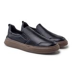 Slip On Yate Masculino Dublin em Couro - Preto