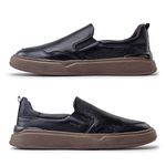 Slip On Yate Masculino Dublin em Couro - Preto