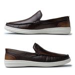 Mocassim Masculino Ferrara em Couro - Café