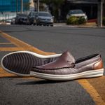 Mocassim Masculino Ferrara em Couro - Café
