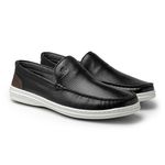 Mocassim Masculino Ferrara em Couro - Preto