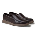 Mocassim Loafer Florença em Couro - Café