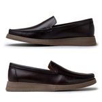 Mocassim Loafer Florença em Couro - Café